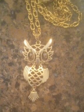 Gold Owl Pendant Necklace - Elegant Women’s Jewelry